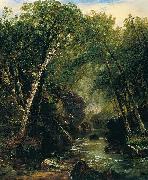 John Frederick Kensett Trout Fisherman oil